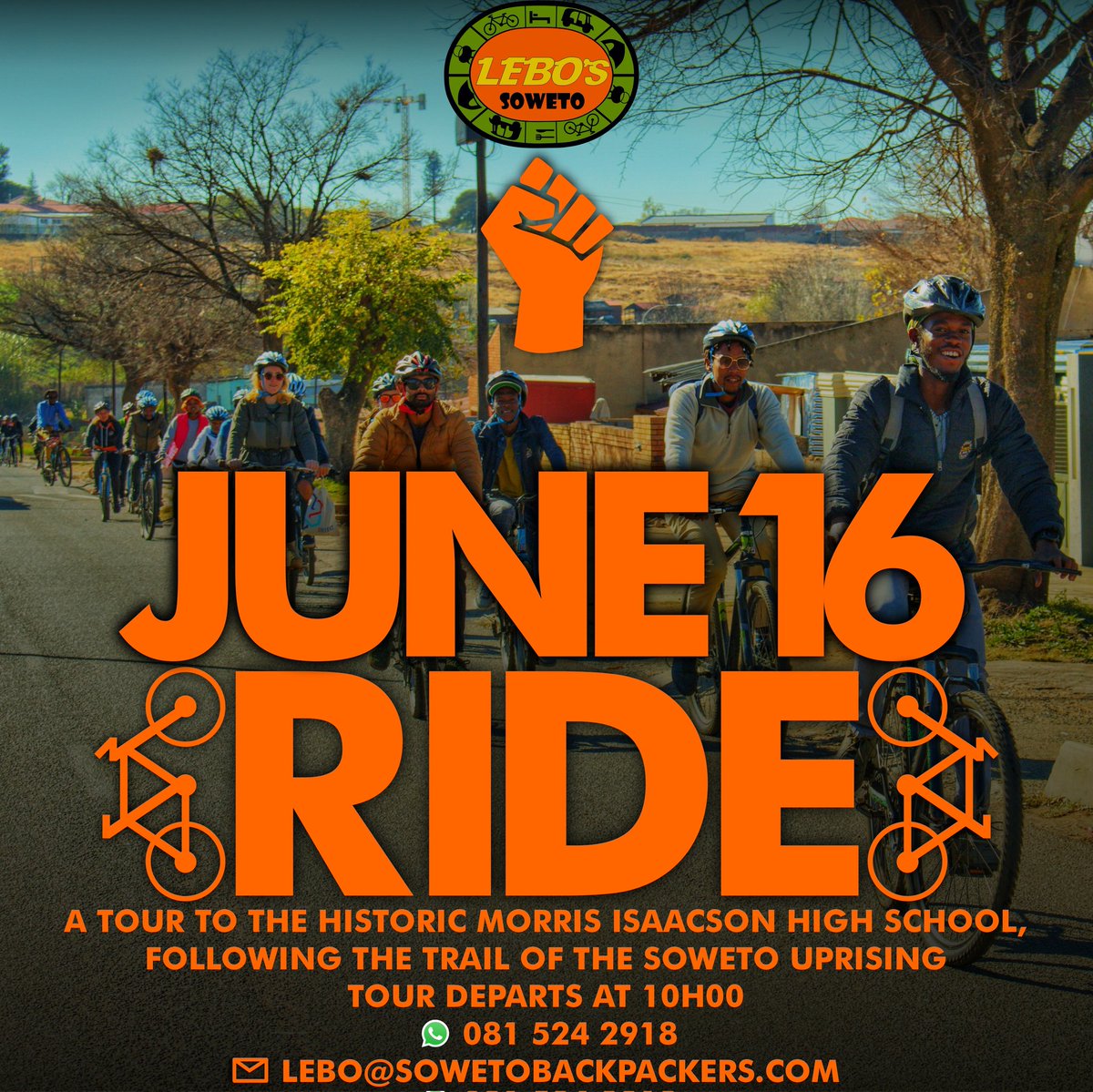 Join our June 16 Ride to commemorate 48 years since the Soweto Uprising ✊🏿
We remember more than 
20 000 students from across Soweto that came together to bring South Africa to a standstill in the fight for Freedom. A moment that shook our nation and the whole continent!