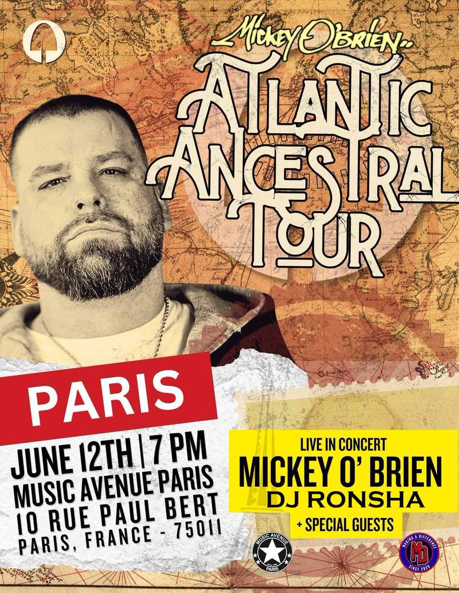⚠️ Yo la famille! Retrouvez DJ Ronsha aux platines pour le concert live de <a href="/OBorebody/">Mickey O'Brien</a> le 12 juin à 19h00 chez <a href="/Music_avenue/">Music Avenue Paris</a> 10 rue Paul Bert 75011 Paris.
Venez nombreux!!! Peace ✌🏽