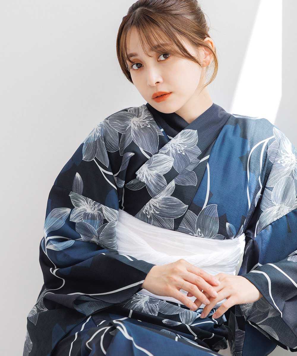 Dita 夏夜の百合しらべ　ワンピース浴衣 楽天市場】浴衣 ワンピース 3点セット 簡単 レディース（羽織り