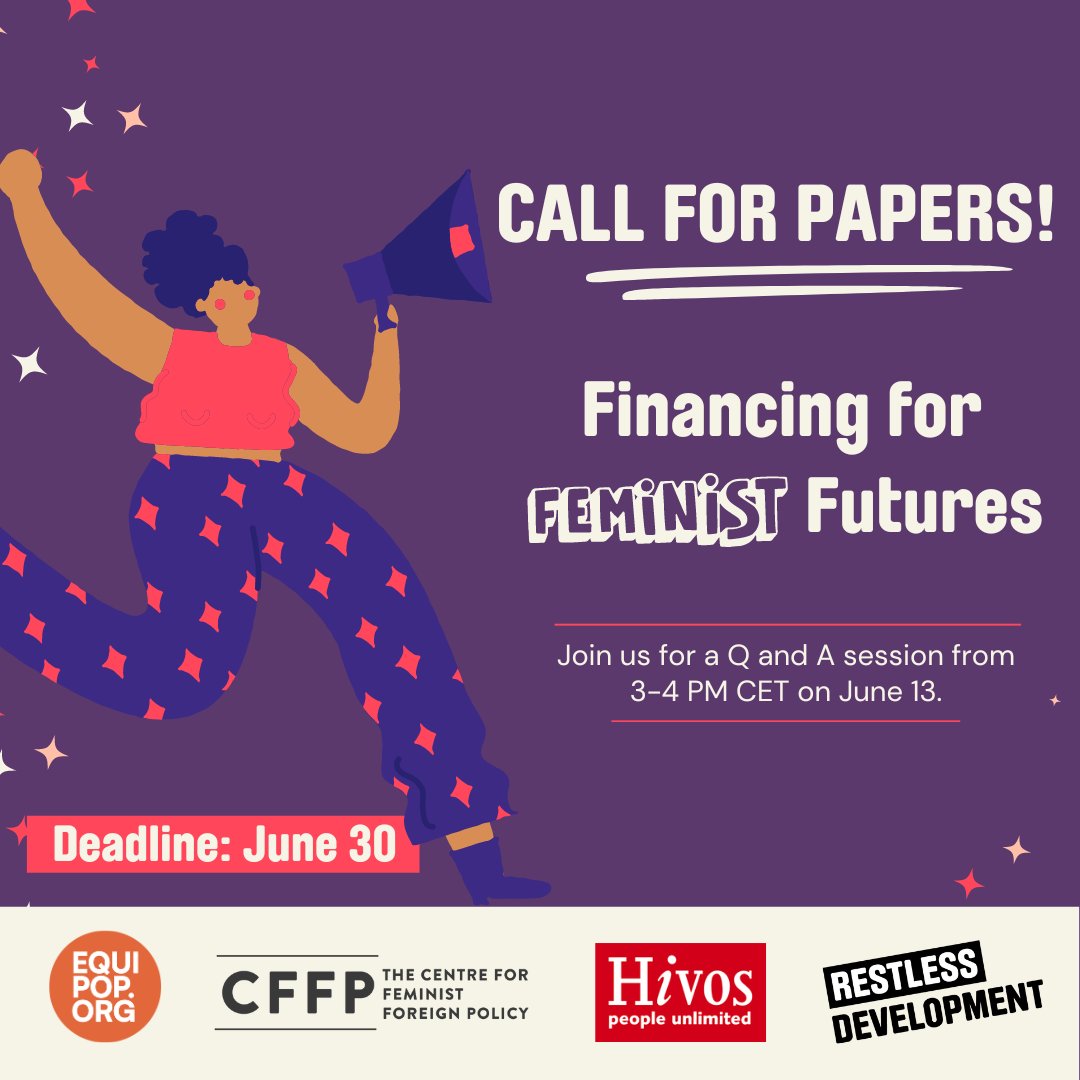RestlessDev's tweet image. 🤔 Join a growing movement to strengthen (and finance!) alternative #FeministFutures.

🙌 #WalkingTheTalk consortium is inviting #researchproposals to help shape our forum Financing for Feminist Futures planned for late spring 2025.

⏳ Apply by June 30! bit.ly/WTT-