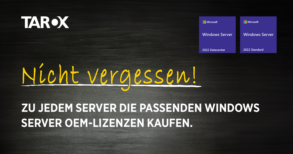 taroxag's tweet photo. Zu jedem #Server die passenden #Windows #Server OEM-Lizenzen kaufen.

Unterstützen Sie Ihre Kunden bei der Aktualisierung auf Windows Server 2022 und machen Sie ihnen den #Wechsel zu hybriden Systemen leichter.

Mehr erfahren: https://t.co/b2DfrY3zo5 https://t.co/5VyHxCzny2