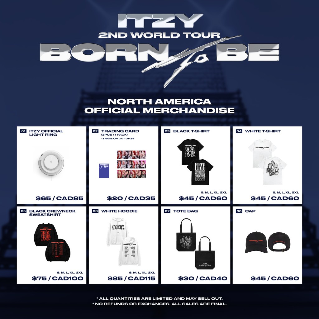 🔥ITZY 2ND WORLD TOUR <BORN TO BE> OFFICIAL MERCHANDISE in NORTH