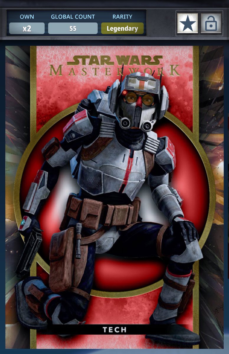 RaeVulsix's tweet photo. Yea I got two of these Tech Legendary ones- 💀
Add me up guys, @ Vulsix !
#starwars #TOP50 #legend
#tech #thebadbatch #cardtrader #Activado #FelizMiércoles https://t.co/JxeOkSrb4p