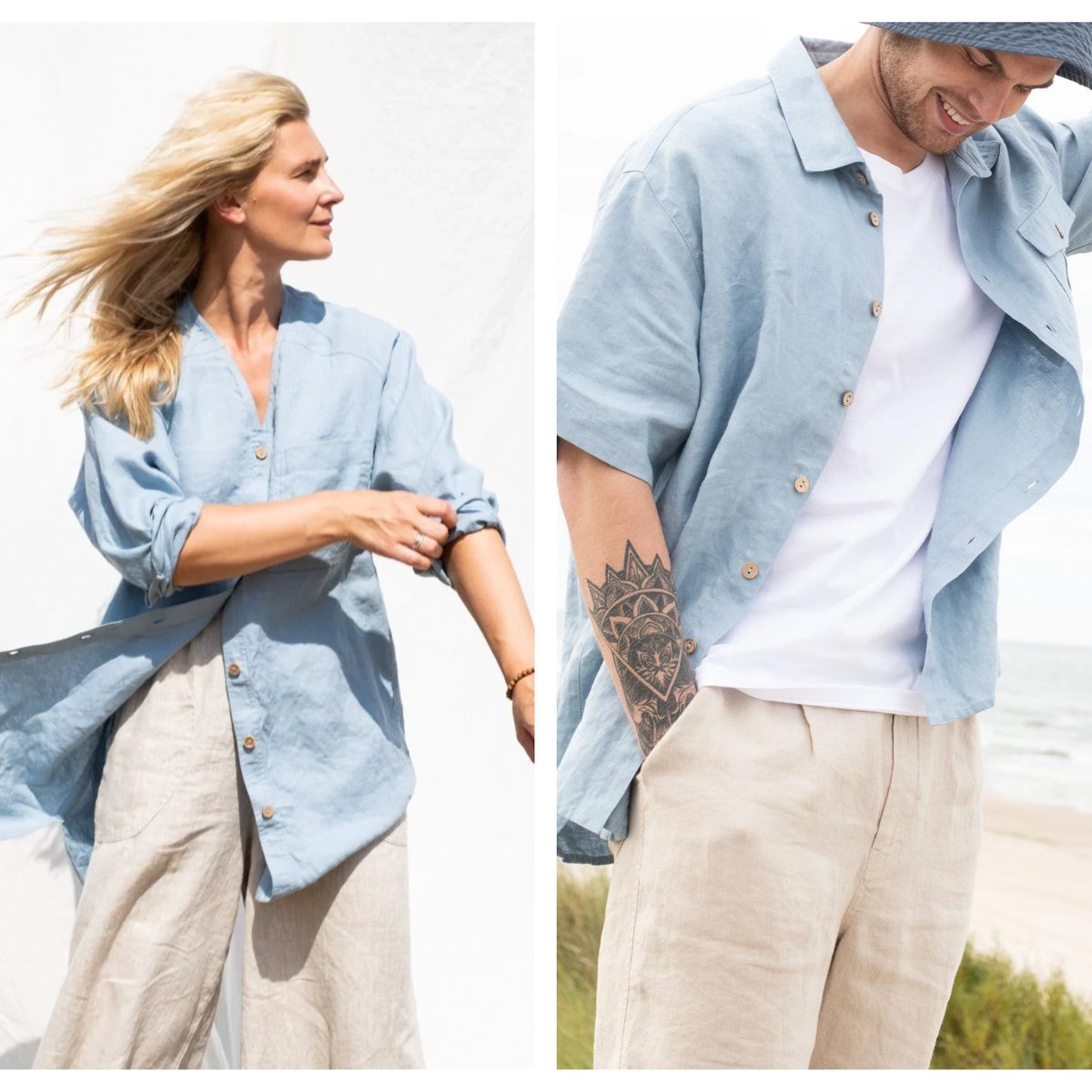 notperfectlinen's tweet photo. What do you think about matching couple sets? 

#notperfectlinen #linen #linenset #couple #matching #set #handmade #slowfashion #swedish #blue #shirt #oatmilk #pants #women #men #buttons #eco #SustainableFashion https://t.co/R0UiDj4wZS