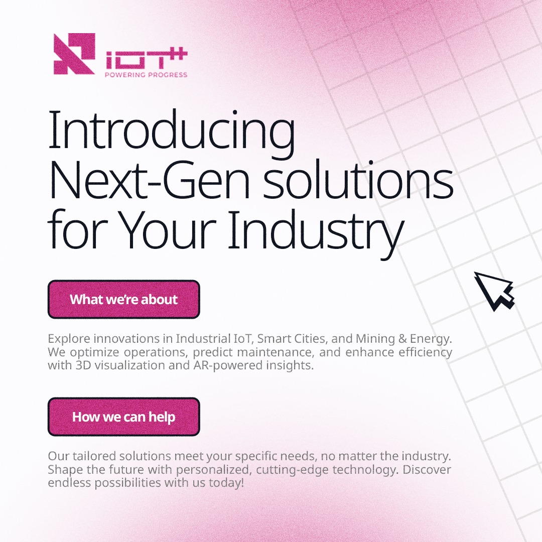 iotplusplus's tweet image. What We're About: 
Dive into the future of Industrial IT, Smart Cities, and Mining &amp;amp; Energy. We're revolutionizing operations, predicting maintenance, and boosting efficiency with 3D visualization and AR-powered insights.
#Innovation #SmartTech #IndustrialIT #SmartCities