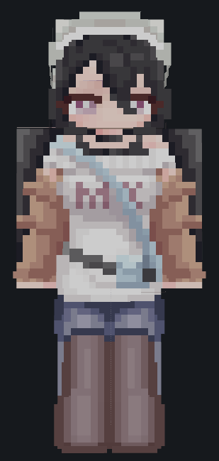 a new skin!I m trying to make her looks better.
#minecraft
#blockbench
#pixelart