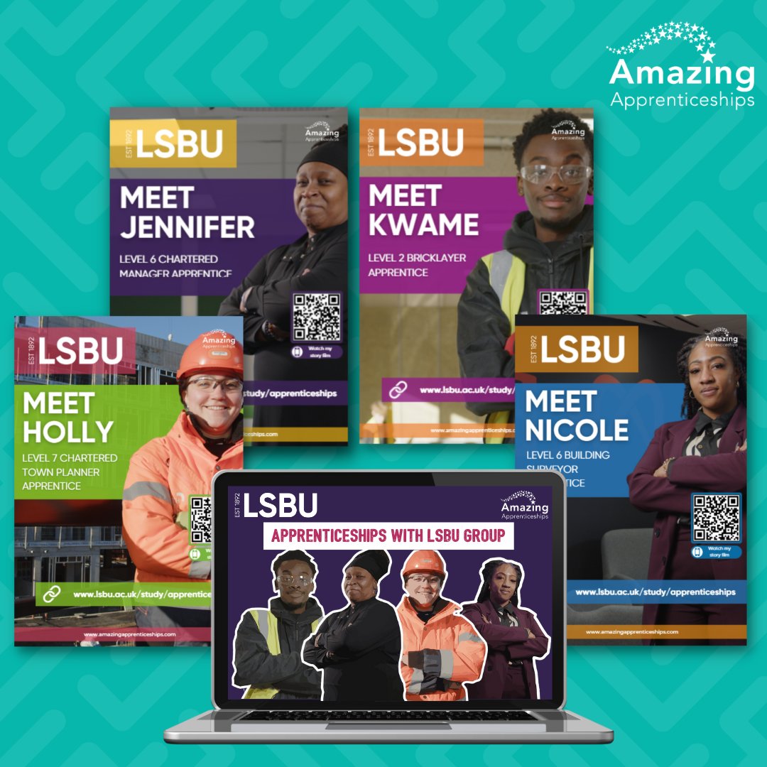 Did you miss the new films &amp; resources available through the Southwark #Apprenticeships project with
<a href="/LSBU/">London South Bank University - LSBU</a>? 

Meet 4 inspiring apprentices in their roles as:
🧱 Bricklayer
🧑‍💼 Chartered Manager
🏘️ Building Surveyor, and 
🛣️ Town Planner

Watch here: tinyurl.com/yc6x2uus