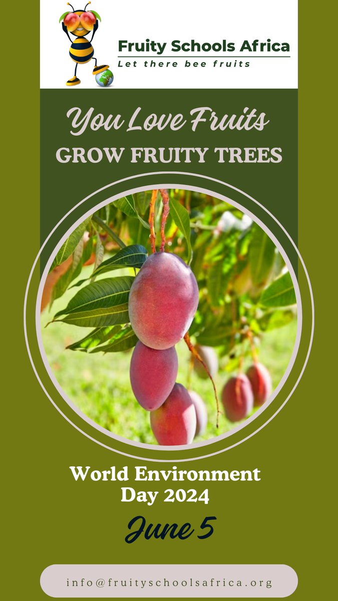 Today is World Environment Day! Imagine a world where Fruity trees thrive, and fruits are free for all Earthlings! That's a Fruity world! Let's plant and nurture Fruity trees in public spaces and together create access to fresh fruits. #FruityWorldEnvironmentDay2024 🍎🌍🌳