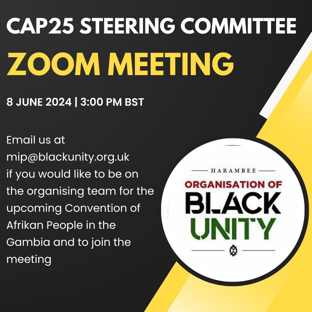 kehinde_andrews's tweet image. Get involved in organising #CAP25, May 17-19, 2025 in Gambia to mark Malcolm's 100th birthday and build his political vision with @HarambeeOBU Meeting at 3pm UK time on 8th June on Zoom with details to get involved. Register at us06web.zoom.us/meeting/regist…
