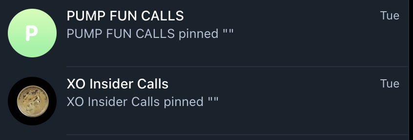 MonzSol0's tweet photo. I don't know how they still have such a large following, but if you are in either one of these TG channels, GET OUT!

XO Insider Calls &amp; Pump Fun Calls

Scam channel with a large following. Some coins make it to Ray but then the same story happens every time https://t.co/6m0j3RmHNW