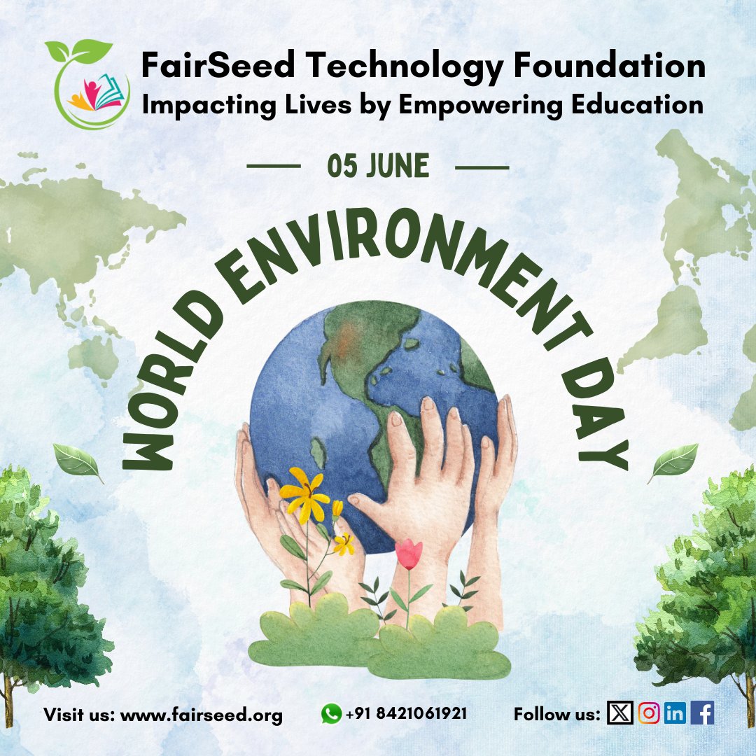 Celebrate World Environment Day by taking action to protect our Planet. Small steps can make a big impact. Let's work together for a greener, healthier world!
#WorldEnvironmentDay‌  #ProtectOurPlanet #EcoFriendly #Sustainability #GreenLiving #ClimateAction #SaveTheEarth #GoGreen