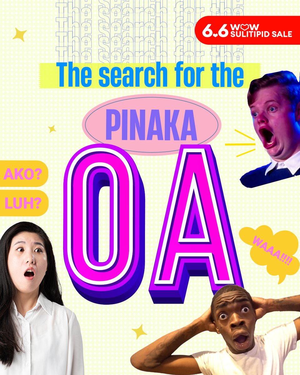 LazadaPH's tweet photo. ANDITO NA BA LAHAT NG MGA OA?!?! Ito na ang chance niyong manalo ng ₱2K worth of Lazada vouchers! (BOOGSH)

🤩 Reply with your PINAKA-OA na video, text, photo reaction sa SuliTipid deals sa Lazada! MAS OA, MAS MALAKI ANG CHANCE MANALO!
🤩 Use #SuliTipidSaLazada
🤩 RT this post https://t.co/SyMuYRReUm