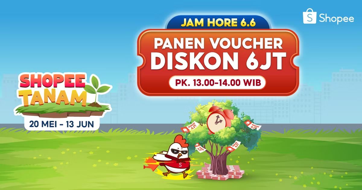 Ambil hadiah voucher diskon 6JT! Main Shopee Tanam di sini >> shp.ee/z8fi9qymp1c