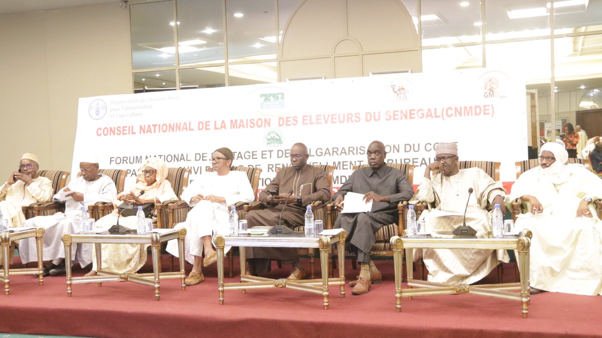 FAOSenegal's tweet photo. #Happening|📍Dakar|🗓️4 -5 juin
Le conseil des éleveurs du #Sénégal tient un Forum national de partage &amp; de vulgarisation du code pastoral avec l'appui de #FAO_ECTAD &amp; @MASAE_sn  
🌿Renforcer le niveau d’appropriation du Code Pastoral 
🌿Sensibiliser sur les risques d'épizooties https://t.co/ZLFwplesgh