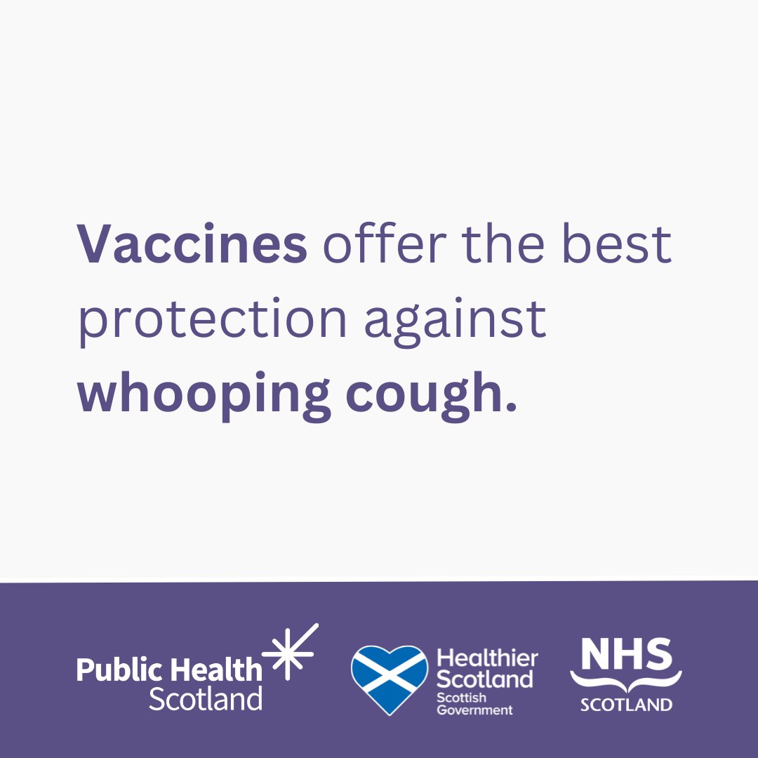 The whooping cough vaccine is around 90% effective at preventing hospital admissions in young babies. It's also over 97% effective in preventing infant deaths.

For more information visit nhsinform.scot/whoopingcough

#WhoopingCoughScot