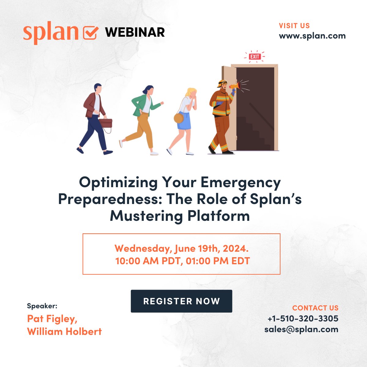 Evacuations in chaos? Know where everyone is with Splan Mustering!

To learn how join our webinar on June 19th at 10:00 AM PDT / 01:00 PM EDT to learn how Splan Mustering streamlines emergency preparedness.
Register Now: us02web.zoom.us/webinar/regist…

#Webinar