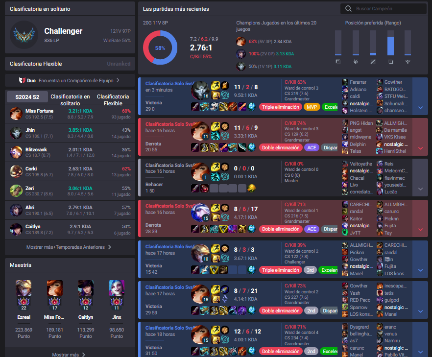 Buenas como están? Anuncio que estoy buscando equipo para LRS como adcarry. Contactarse por md o discord. Se agradece difusión😀 
op.gg/summoners/br/n…