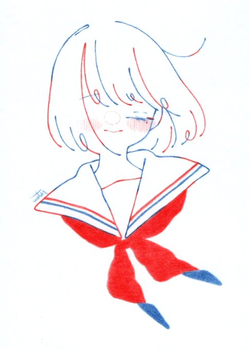 「blush neckerchief」 illustration images(Latest)