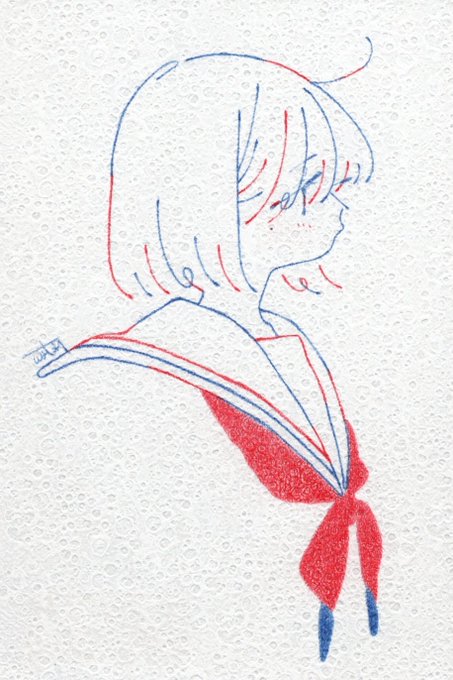 「white background white sailor collar」 illustration images(Latest)