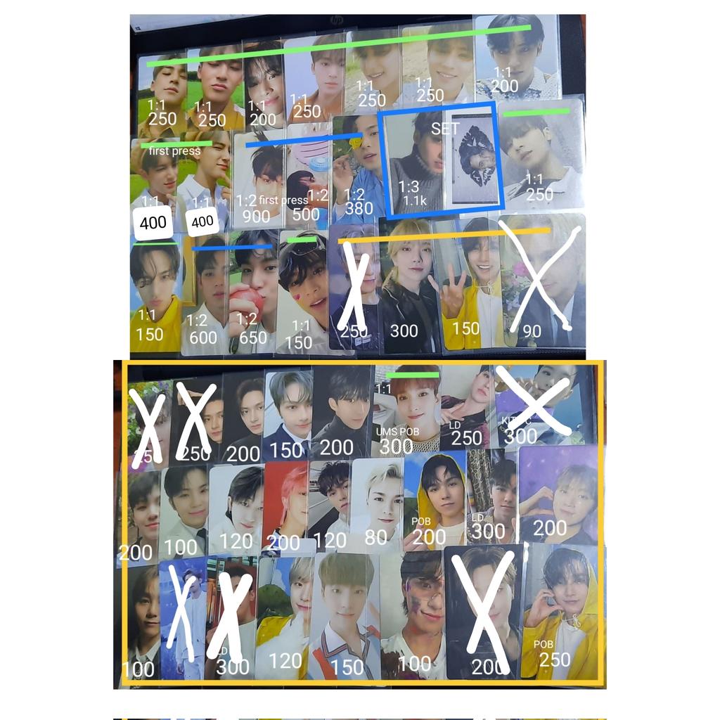WTS LFB

Seventeen QS p.1
— prices on pic
— 1wk dop/payo (prio)
— create your own set 
— all green and blue must be paired w/yellow
— I TRIED TO LOWER IT NA (esp the 1st press pcs)🙏🏼
x if sensi
✓ ship to diff add

t: wts lfb mingyu dino joshua jun dk wonwoo hoshi vernon
