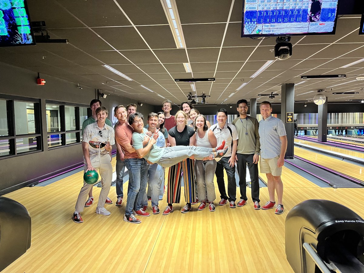 WyattShieldsIV's tweet photo. Congratulations @matthewmckwan on passing your prelim exam! 🥳 You've made the lab proud and impressed us with your bowling skills 🎳😯🎳 https://t.co/mNMzj82mJw