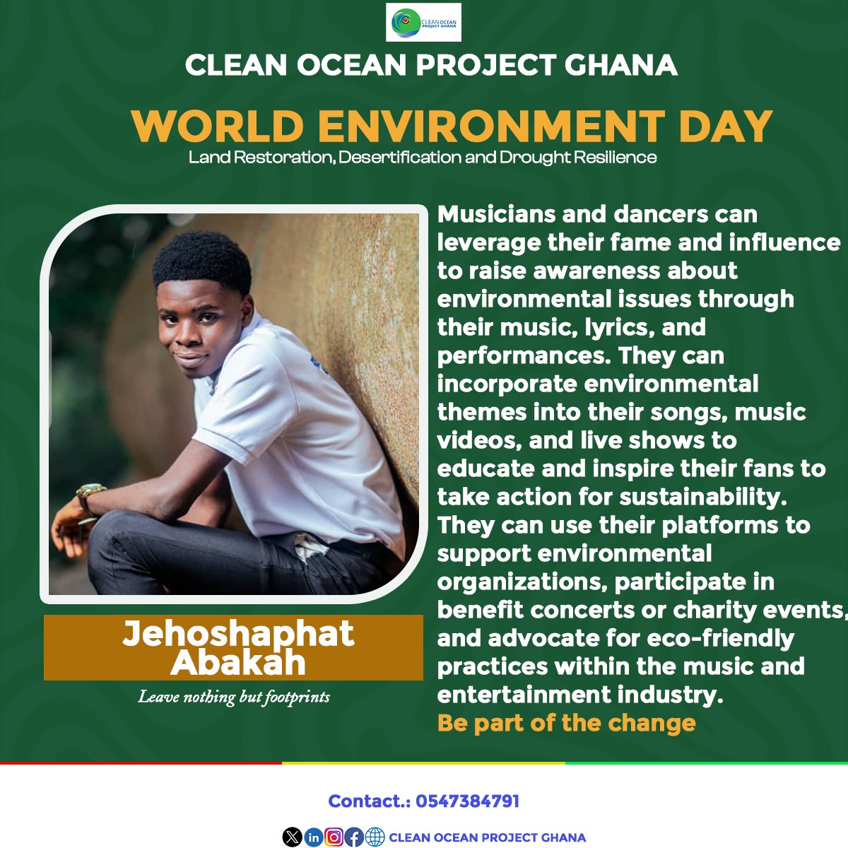 Jeho_abakah19's tweet photo. 🌎 🌎 🌎 🌎 🌎 🌎 🌎 🌎
*World environment day*
"Let's grow a greener future, together! Join us on Environment Day! #EnvironmentDay #EcoFriendly #Sustainability" #CleanOceanProjectGhana https://t.co/q7CJUsg9go
