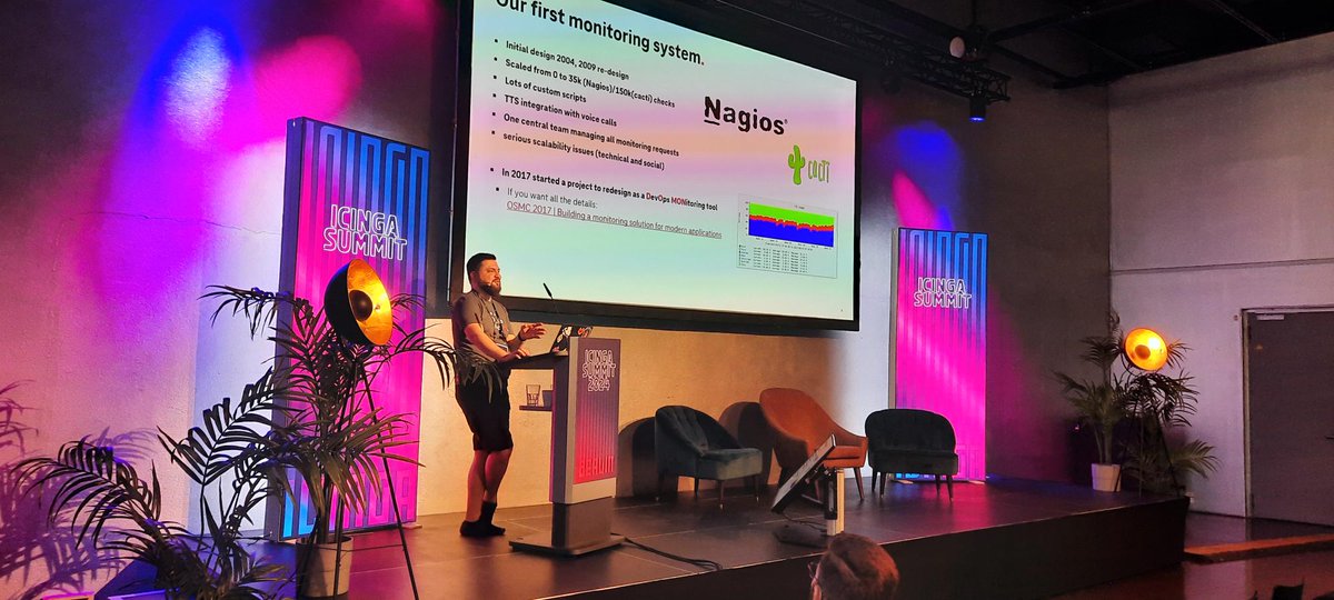 Glad we have Martin Schurz from Deutsche Telekom MMS here today at #IcingaSummit - in his talk he discusses their journey to Icinga and how they use it today. Thanks for sharing your experience and challenges!