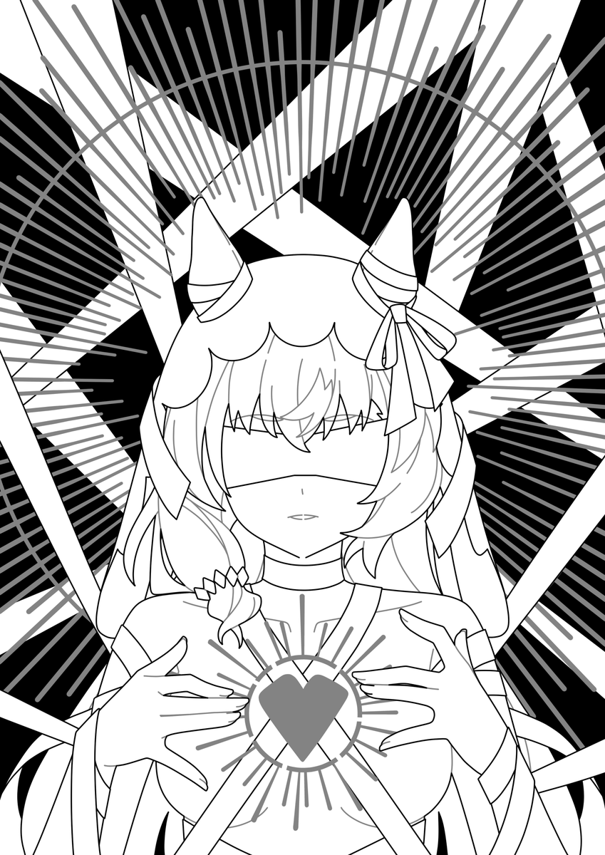 #皆さん線画と塗った後を見せてください 