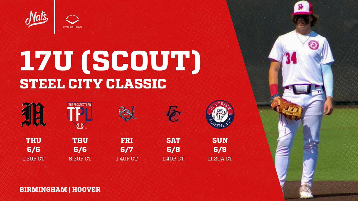 NATS Baseball (@tnnationalsbb) on Twitter photo Looking forward to a competitive weekend at the <a href="/steelcity_bb/">Steel City Baseball Classic</a> in Alabama this weekend‼️
#TNkids | #WeNATS
🔴⚪️⚫️ Looking forward to a competitive weekend at the <a href="/steelcity_bb/">Steel City Baseball Classic</a> in Alabama this weekend‼️
#TNkids | #WeNATS
🔴⚪️⚫️
