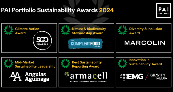 PAIpartners's tweet photo. We believe future-proofing businesses through sustainability brings long-term value to our investors, portfolio companies, their customers &amp; communities where we operate. Congratulations to all the winners of this year's PAI Portfolio Sustainability Awards! 🏆 https://t.co/gGtEWPnajw