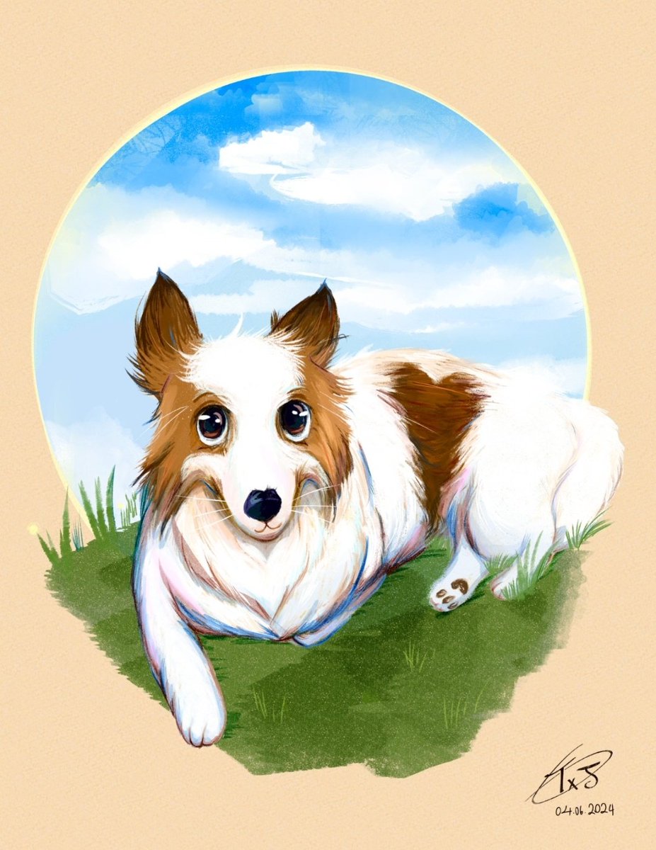artby_txj's tweet photo. Completed this adorable pet portrait c0mmission 🥰🐶 
Look at this sweet guy. https://t.co/iWTIUsJfNh