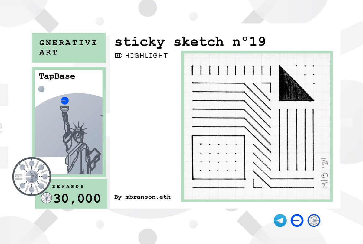 sticky sketch nº19
by <a href="/mbransn/">m/branson</a> 
<a href="/highlight/">highlight</a> <a href="/base/">Base</a> $Degen
Mint and receive 30k 🪙 Tapbase Rewards