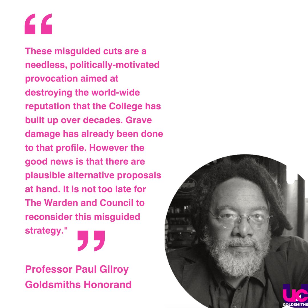 ℤ𝕠𝕖 𝔾𝕝𝕒𝕥𝕥 ✨️ (@zoeglatt) on Twitter photo As a shining beacon of creative, critical, radical scholarship, it's no coincidence that <a href="/GoldsmithsUoL/">Goldsmiths, University of London</a> is the target of these deeply ideological cuts, a sign of what's to come for arts & humanities in the UK. But it's #NotADoneDeal and we are prepared to fight 😤 <a href="/GoldsmithsUCU/">Goldsmiths UCU</a> As a shining beacon of creative, critical, radical scholarship, it's no coincidence that <a href="/GoldsmithsUoL/">Goldsmiths, University of London</a> is the target of these deeply ideological cuts, a sign of what's to come for arts & humanities in the UK. But it's #NotADoneDeal and we are prepared to fight 😤 <a href="/GoldsmithsUCU/">Goldsmiths UCU</a>