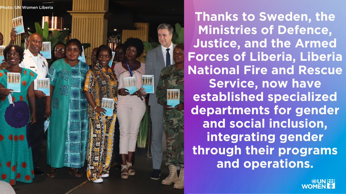 Thank you, Sweden, for supporting
<a href="/unwomenliberia/">UN Women Liberia 🧡</a> in strengthening key Government of #Liberia security institutions in efficiently promoting gender equality. #FundingGenderEquality