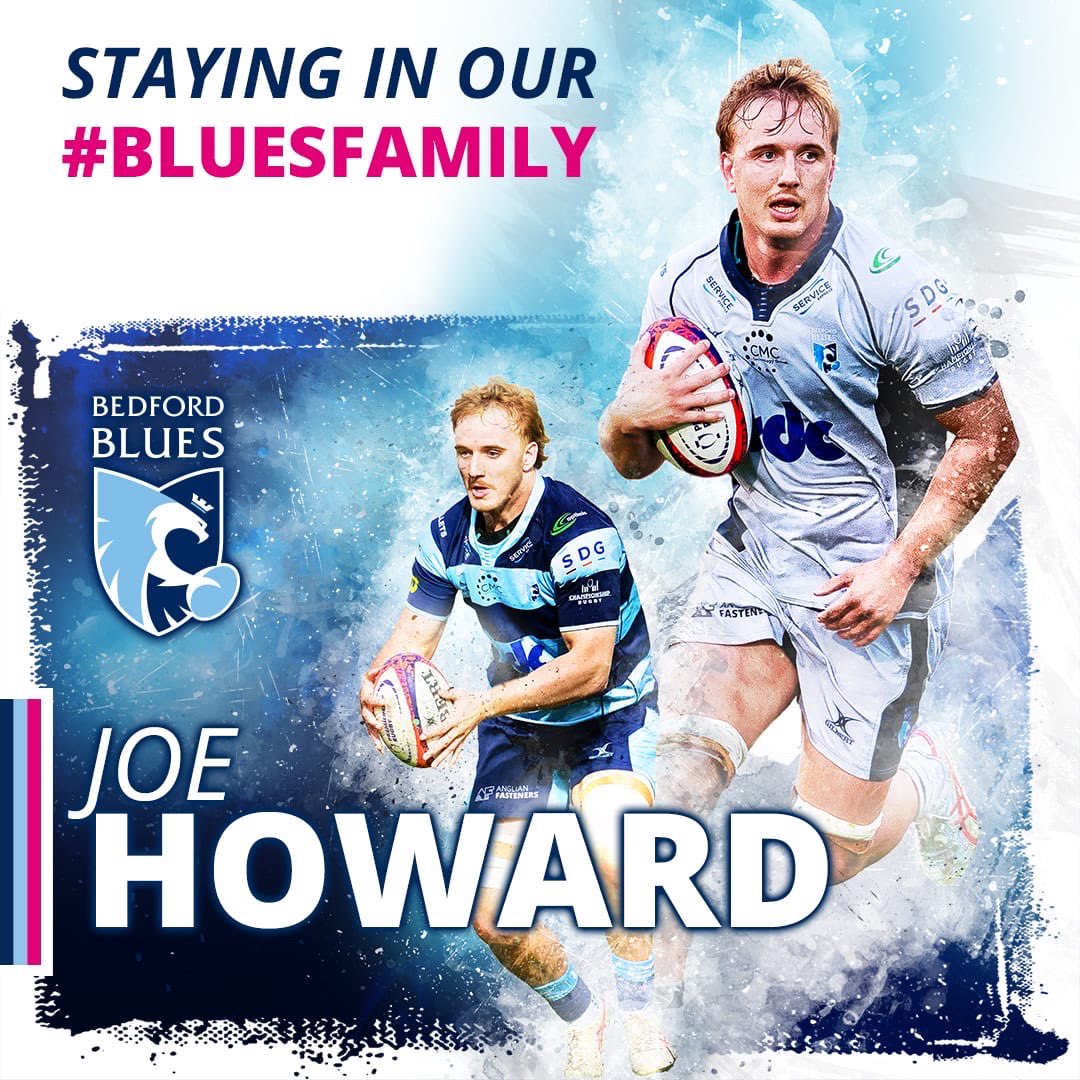 𝐉𝐨𝐞 𝐇𝐨𝐰𝐚𝐫𝐝 𝐬𝐭𝐚𝐲𝐬 𝐢𝐧 𝐨𝐮𝐫 #𝐁𝐥𝐮𝐞𝐬𝐅𝐚𝐦𝐢𝐥𝐲 💙

A cracking debut season from our 23/24 Players’ Player of the Year 🏆

He’ll be back for more next year alongside continuing his role with <a href="/bluesfoundatio1/">Bedford Blues Foundation</a> 👊

➡️ bit.ly/4bLOCjQ