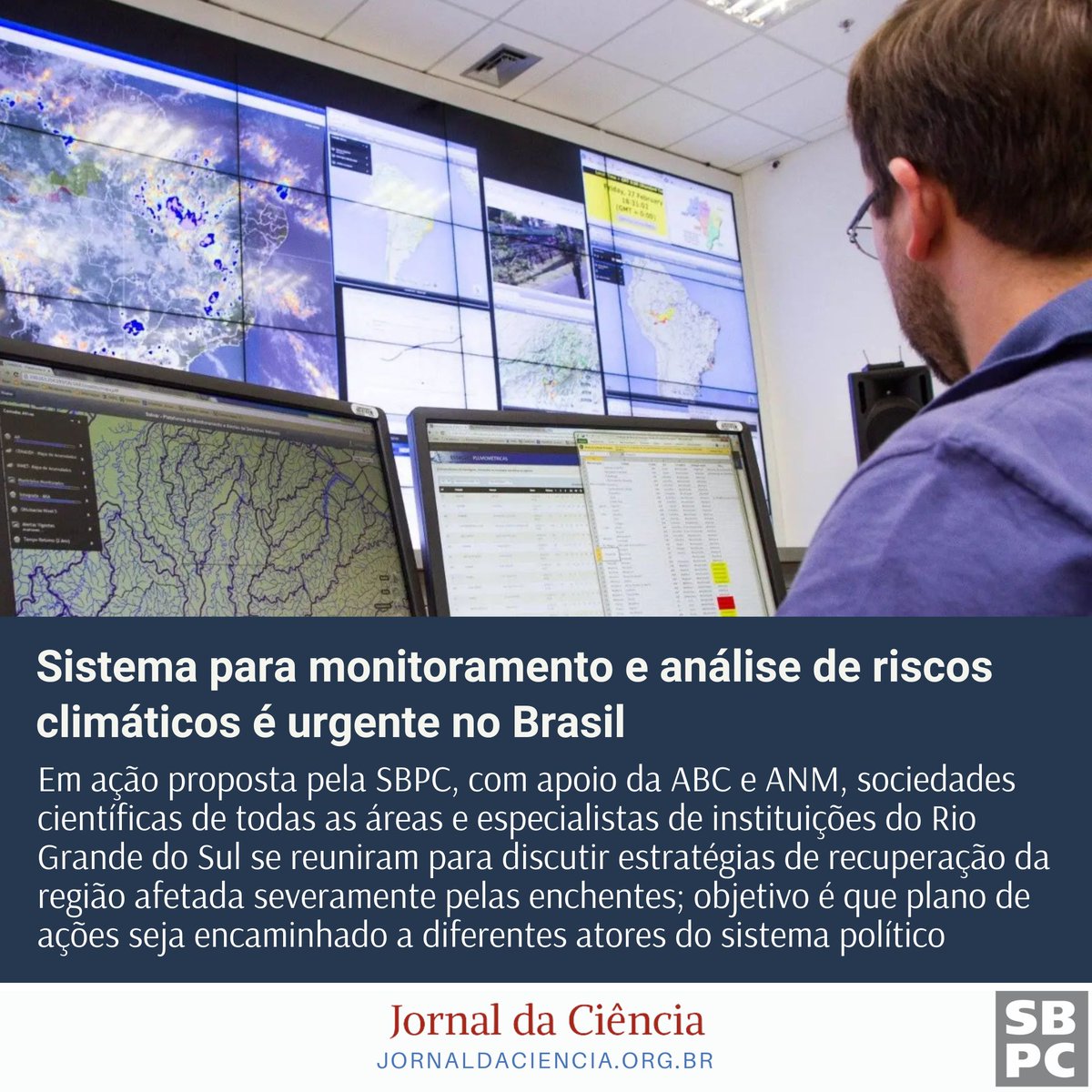 SBPC (@sbpcnet) on Twitter photo Em ação proposta pela SBPC, com apoio da <a href="/ABCiencias/">ABCiências</a> e <a href="/acadnacmed/">acadnacmed</a>, sociedades científicas e especialistas do RS se reuniram para discutir estratégias de recuperação da região afetada severamente pelas enchentes.
Leia no #JornalDaCiência:
jornaldaciencia.org.br/sistema-para-m… Em ação proposta pela SBPC, com apoio da <a href="/ABCiencias/">ABCiências</a> e <a href="/acadnacmed/">acadnacmed</a>, sociedades científicas e especialistas do RS se reuniram para discutir estratégias de recuperação da região afetada severamente pelas enchentes.
Leia no #JornalDaCiência:
jornaldaciencia.org.br/sistema-para-m…