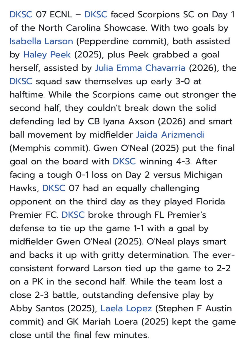 DKSC ECNL 06/07G (@07gdksc) on Twitter photo Well done, ladies! Thank you <a href="/TopDrawerSoccer/">TopDrawerSoccer</a> for the shoutout!
topdrawersoccer.com/club-soccer-ar…
<a href="/DKSC_official/">D'Feeters Kicks Soccer Club</a> <a href="/ImYouthSoccer/">ECNL/GA/Recruiting/College Soccer</a> <a href="/ImCollegeSoccer/">College Soccer Truth ™</a> Well done, ladies! Thank you <a href="/TopDrawerSoccer/">TopDrawerSoccer</a> for the shoutout!
topdrawersoccer.com/club-soccer-ar…
<a href="/DKSC_official/">D'Feeters Kicks Soccer Club</a> <a href="/ImYouthSoccer/">ECNL/GA/Recruiting/College Soccer</a> <a href="/ImCollegeSoccer/">College Soccer Truth ™</a>
