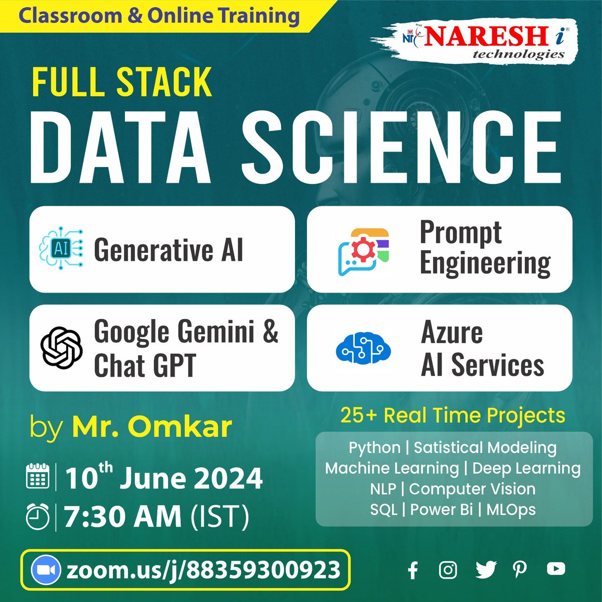NItTejaswini's tweet image. 🛑 Free Demo 🛑
✍️Enroll Now: bit.ly/3X9UlLX
👉Attend a Free Demo On Full Stack Data Science & AI by Mr..Omkar.
📅Demo On: 10th June@ 7:30 AM (IST)
#Fullstackdatascience #ai #machinelearning #python #chatgpt #sql #Database #Dataanalyst #it #azure #onlinetraining