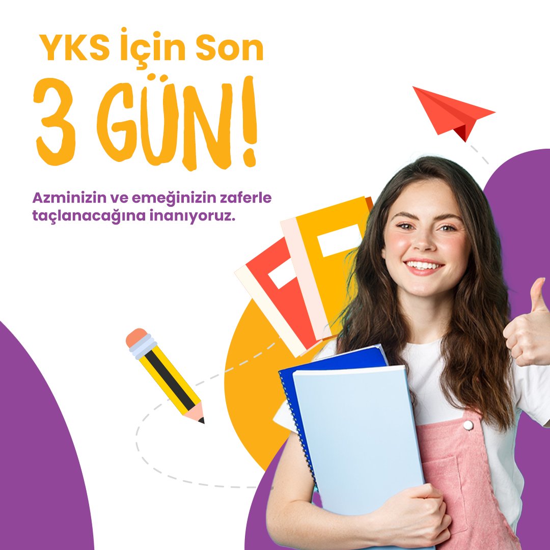 📚 YKS'ye 3 gün kaldı! 💪🏼

Unutma, başarı istemekle başlar ve kararlılıkla devam eder. Potansiyelinin farkında ol, başarabilirsin. 💫

#UğurluOlmak