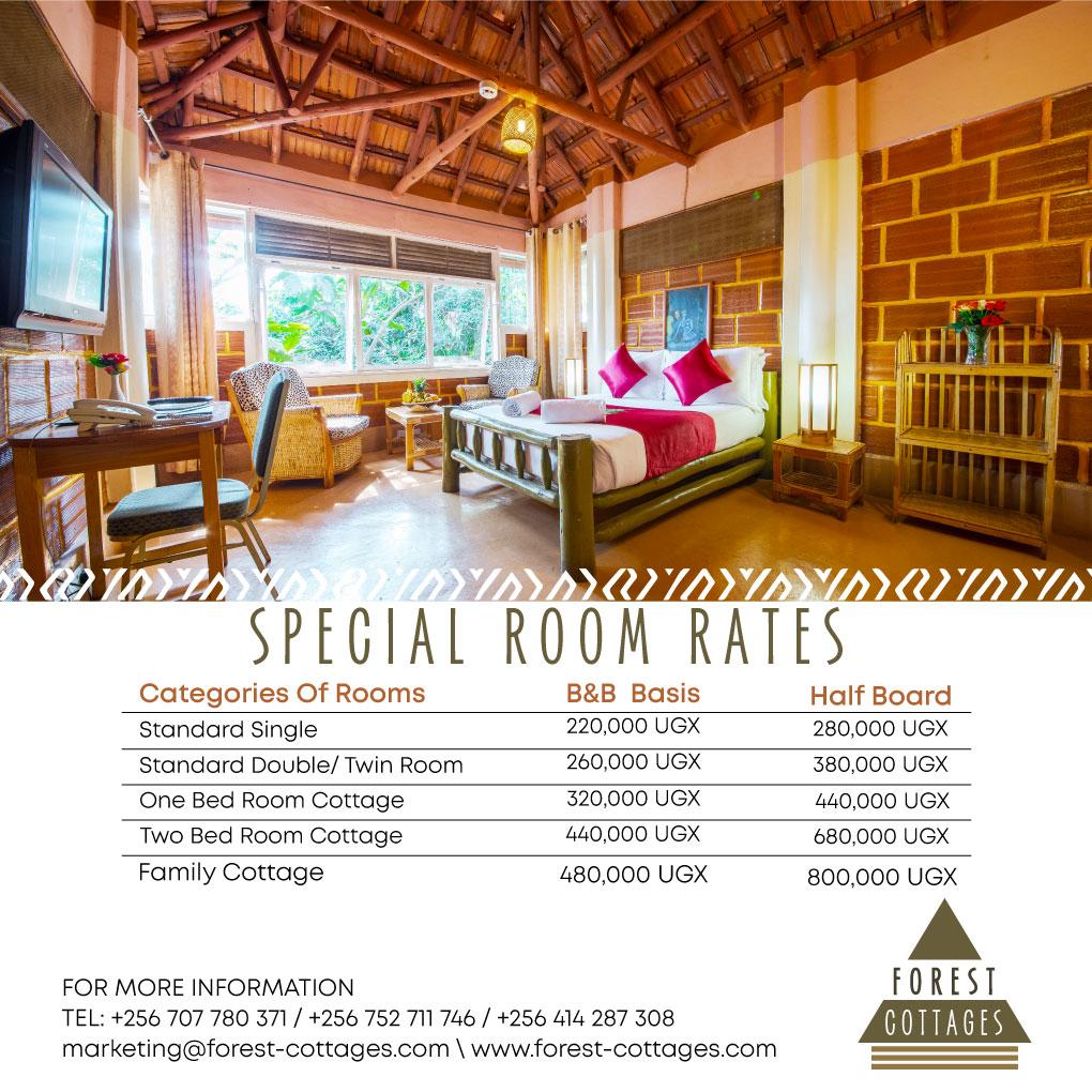 Experience the pinnacle of hospitality in our luxurious rooms, where every moment is crafted to exceed your expectations and create lasting memories.
To make a reservation, visit httpss://www.forest-cottages.com or contact us on +256 752 711 746/ +256 707 780 371