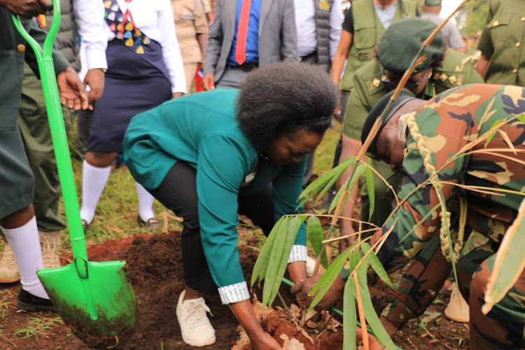Environment, Climate Change and Forestry Cabinet Secretary Soipan Tuya commissioned the restoration of Kiambuthu Wetland in Embu town. Image: MINISTRY OF ENVIRONMENT, CLIMATE CHANGE AND FORESTRY. #starkenyanews
