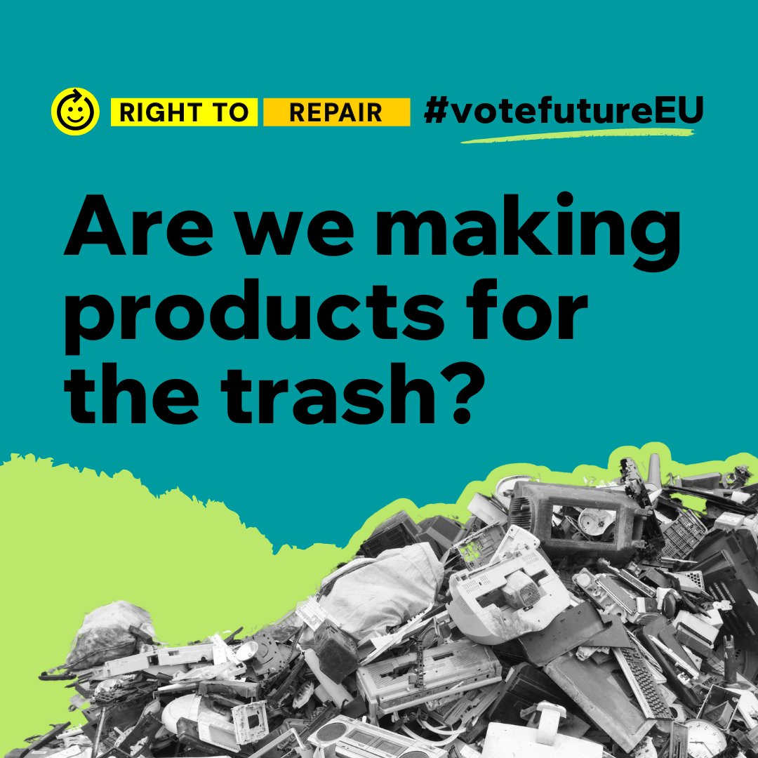 ⚒ Repairing your beloved tech shouldn't cost a kidney. We deserve durable products that can be fixed. The EU has the power to make this happen. 

👏So this week, vote for access to affordable #repair for all. And please tell your friends!

#EUelections #VoteFutureEU #UseYourVote