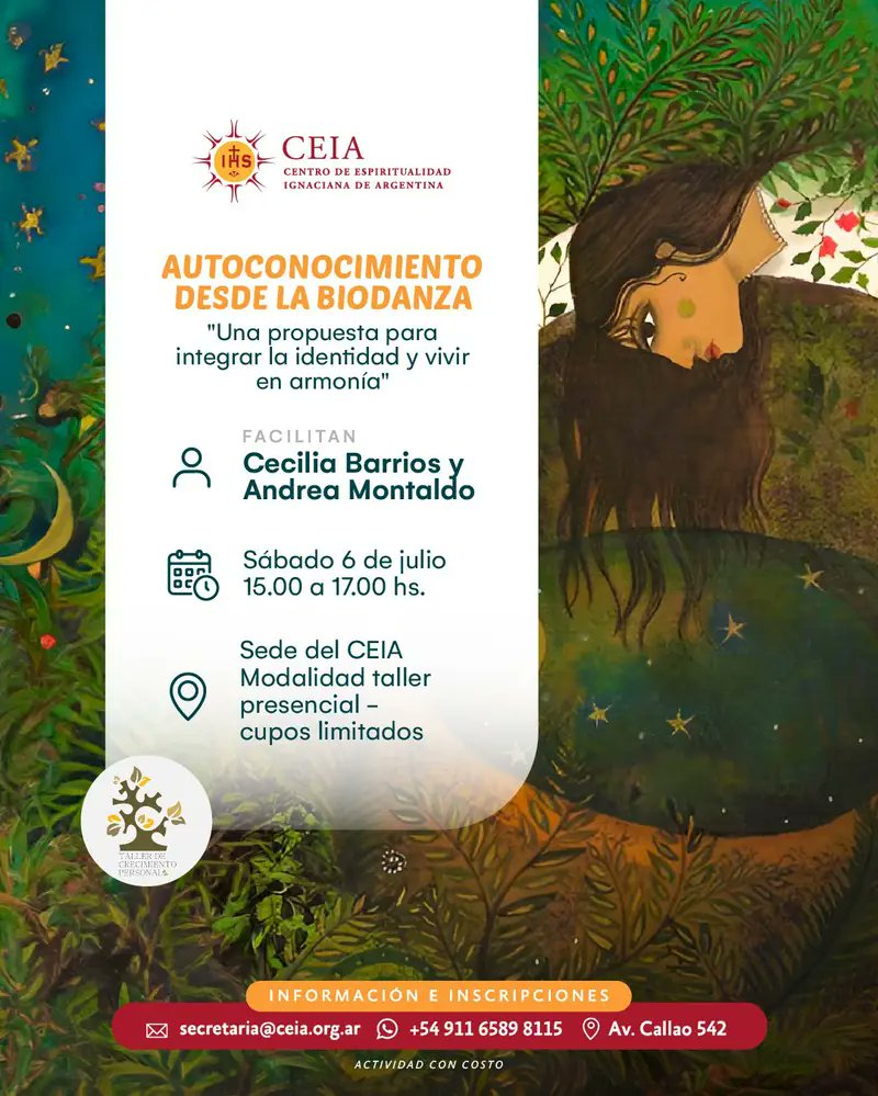 Una propuesta para integrar la identidad y facilitar la armonía
En nuestra sede de Callao 542 te esperamos el sábado 6 de julio de 15 a 17hs. Más info e inscripción en nuestra página web (ver link en el perfil)
#autoconocimiento 
#biodanza
#armoniaespiritual