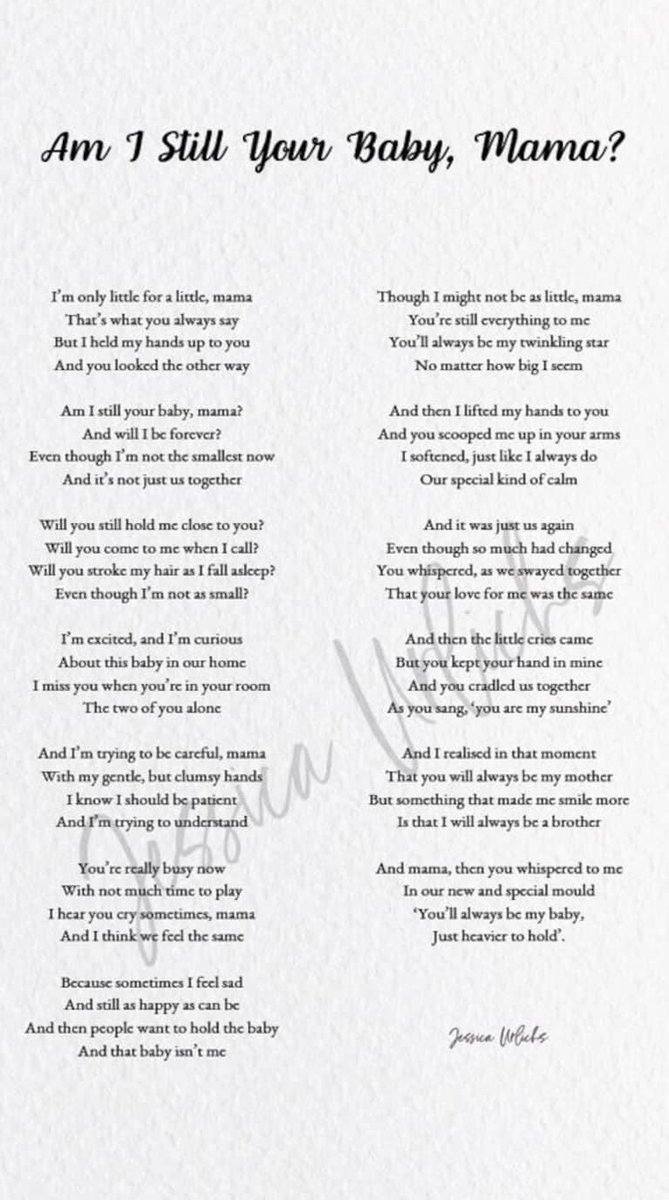 For moms who went from one baby to two recently read this!
Had me crying.
Though my girl might not be the “baby” anymore, she’ll always be my baby girl.