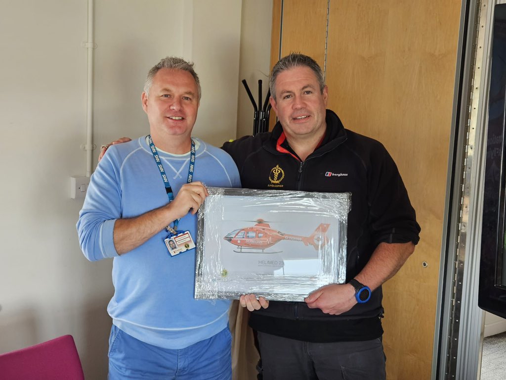 HEMS says bye to Dr Campbell Brown <a href="/WesternHSCTrust/">Western Trust</a>. With HEMS from the start, his unparalleled experience has helped greatly. An ultimate professional, he was always there helping. He will be missed as he finally hangs up his flightsuit. Thanks Campbell 👏👏 <a href="/AirAmbulanceNI/">@AirAmbulanceNI</a>