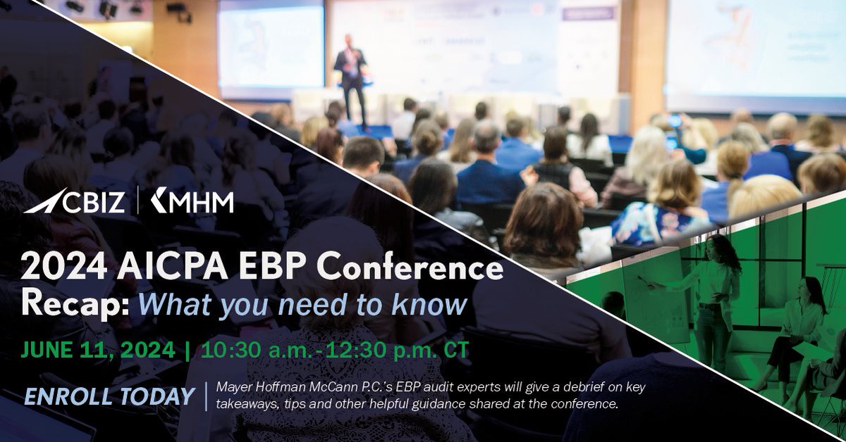 CAGilmanCPA's tweet photo. Need a breakdown of the key takeaways and tips from this year's @AICPA Employee Benefit Plans Conference? This webinar has got you covered.

This webinar is eligible for 2.4 CPE credits in Auditing.✅

Register ➡️ https://t.co/fLz2AypSSt

#EPB #FreeWebinar #CPEcredit #CPEWebinar https://t.co/UibPXhiGbZ