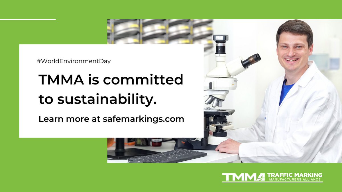 TMMAComms's tweet photo. TMMA members are committed to sustainability and they continue to develop eco-friendly materials and practices in the road marking industry that create greener, safer roads. 🌍🌱

Discover more: https://t.co/IFkAXYq7xN

#WorldEnvironmentDay #GreenRoads https://t.co/yKFYQ4PtUj
