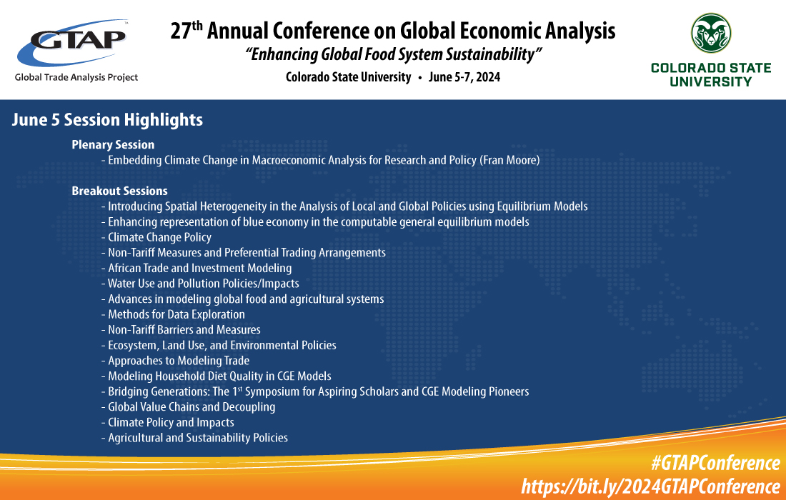 GTAP_Purdue's tweet image. #GTAPConference starting today at @ColoradoStateU. Looking forward to a great 3 days in #FortCollins! #GTAP

gtap.org/events/confere… - via #Whova Event Platform