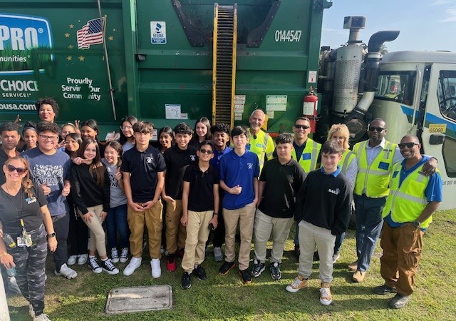 Waste_Pro_USA's tweet photo. The SE Florida Waste Pro team was thrilled to be part of the Career Day at Devon Aire K-8 School in Miami. Special shout out to our biggest fan, Adam, a future Waste Pro who proudly uses his Waste Pro backpack every day! Beep Beep Adam!
#CareerDay #FutureWastePro #ProBuddies https://t.co/5oheoTF2SR