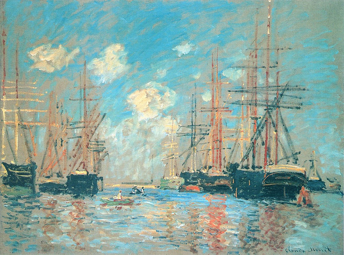 The Sea, Port in Amsterdam, 1874 linktr.ee/monet_artbot